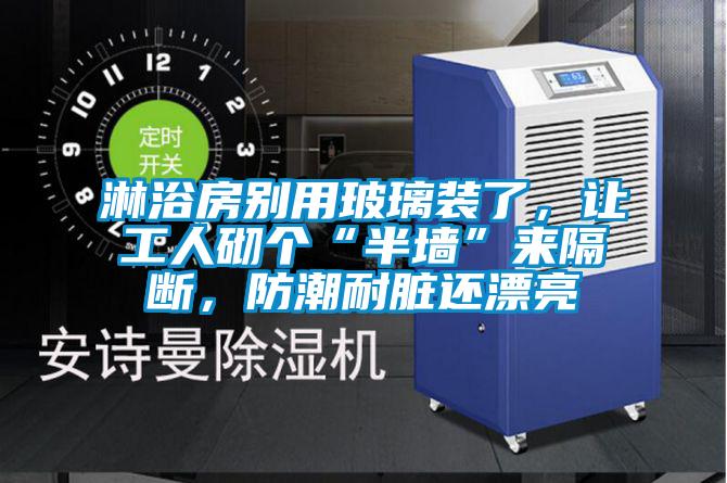 淋浴房別用玻璃裝了，讓工人砌個“半墻”來隔斷，防潮耐臟還漂亮