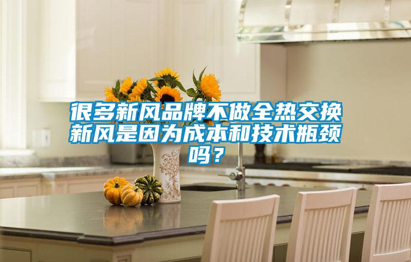 很多新風(fēng)品牌不做全熱交換新風(fēng)是因為成本和技術(shù)瓶頸嗎?